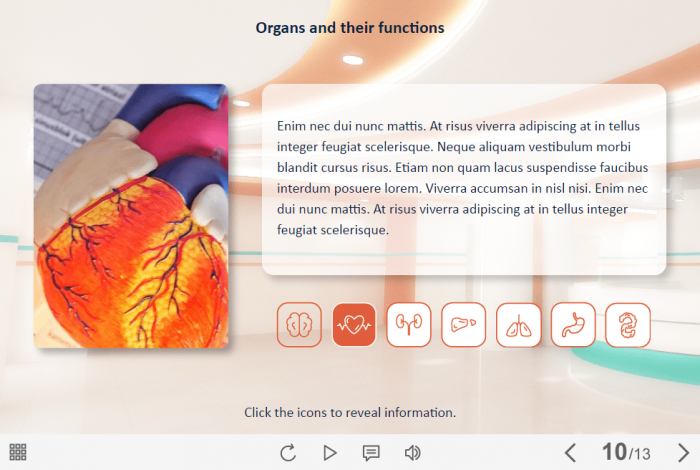 Tabs with Medical Icons — Lectora Template-61473