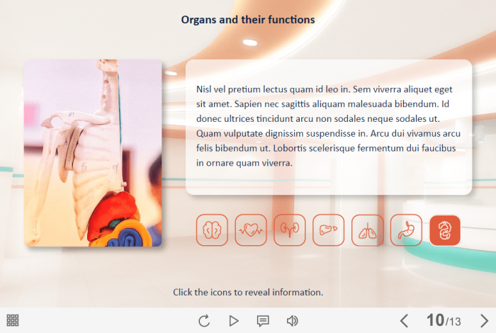 Tabs with Medical Icons — Lectora Template-61474