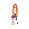 Red Hair Young Woman Vector Character for Animation-61736
