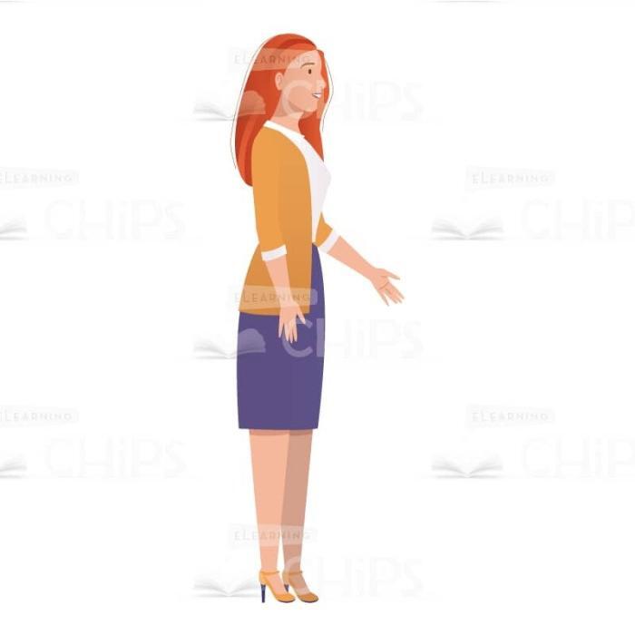 Red Hair Young Woman Vector Character for Animation-61737