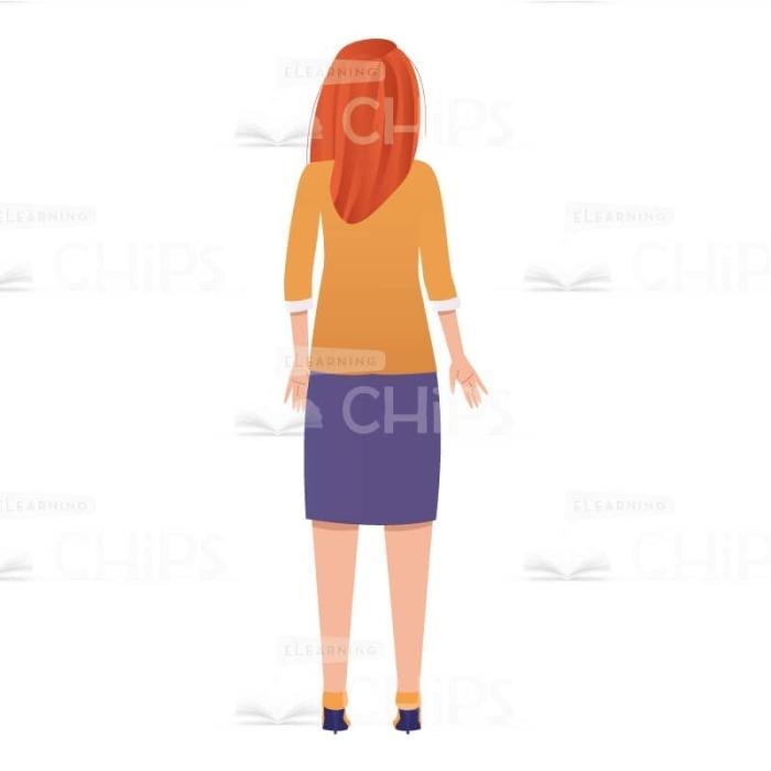 Red Hair Young Woman Vector Character for Animation-61738