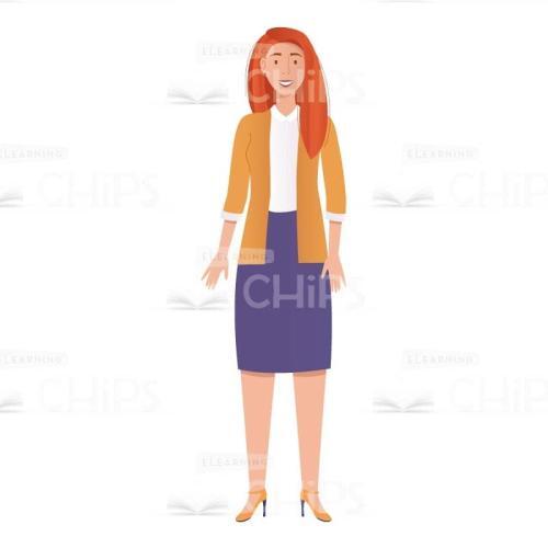 Red Hair Young Woman Vector Character for Animation-0