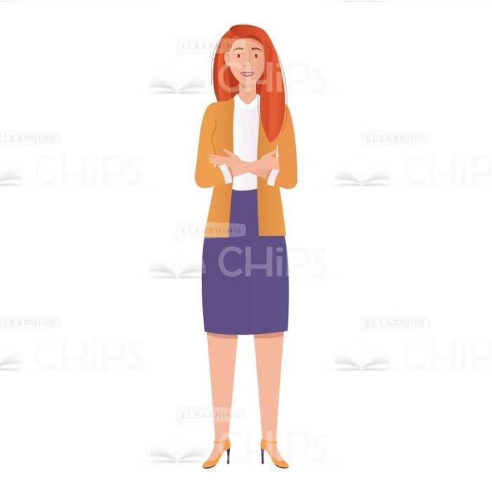 Red Hair Young Woman Vector Character for Animation-61740