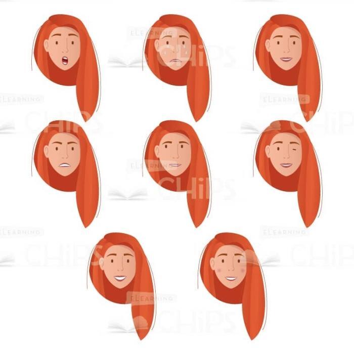 Red Hair Young Woman Vector Character for Animation-61741
