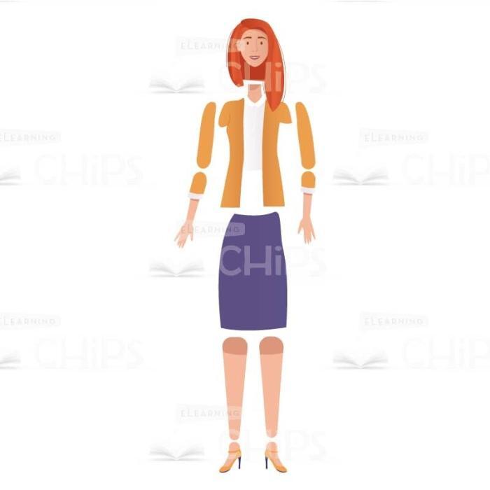 Red Hair Young Woman Vector Character for Animation-61743