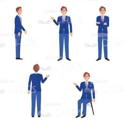 Handsome Businessman Vector Character for Animation-61745