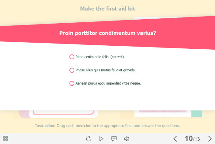 First Aid Kit Quiz — Captivate Template-61219