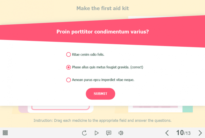 First Aid Kit Quiz — Captivate Template-61222
