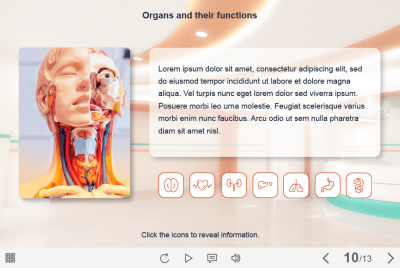 Tabs with Medical Icons — Captivate Template-0