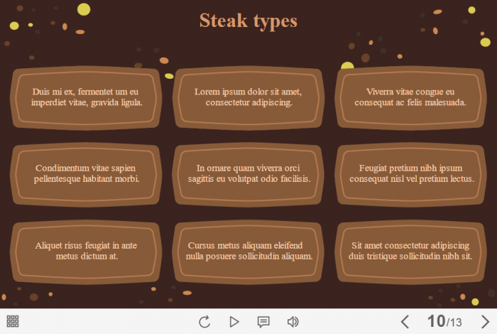 Cards with Steak Types — Storyline 3 / 360 Template-61589