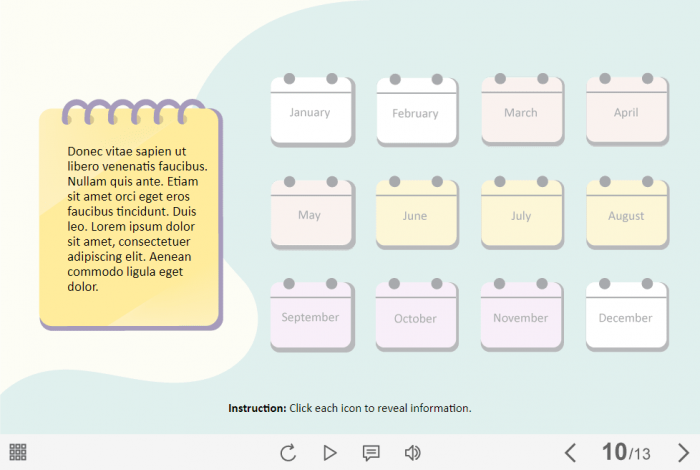 Interactive Calendar of Events — Lectora Template-0