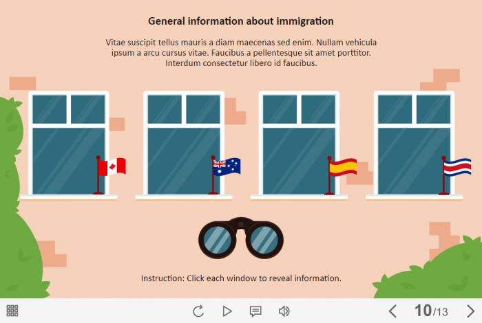 Clickable Windows with Flags — Lectora Template-0