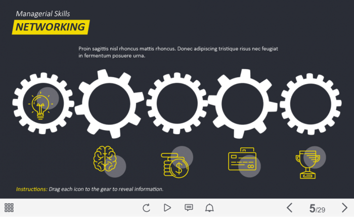 Drag Icons into Gears — Captivate Template-63047