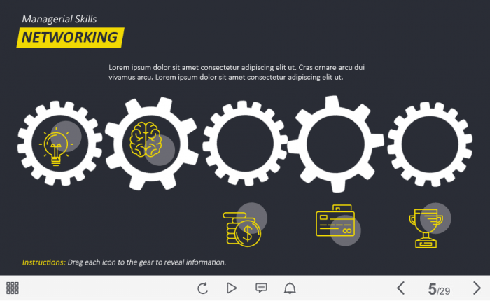 Drag Icons into Gears — Captivate Template-63048