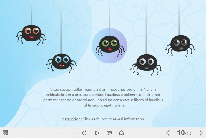 Clickable Cartoon Spiders — Captivate Template-63215