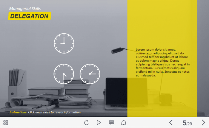 Clickable Clocks — Lectora Template-63495