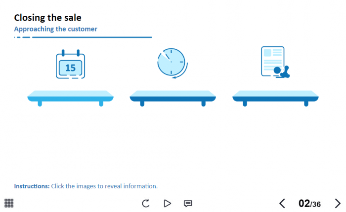 Clickable Shelves with Icons — Lectora Template-63795