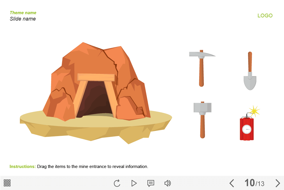 Draggable Mining Tools — Captivate Template-0