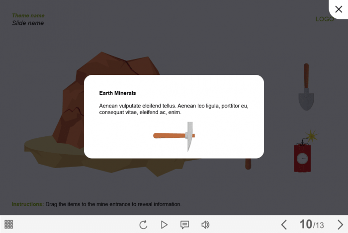 Draggable Mining Tools — Captivate Template-60941