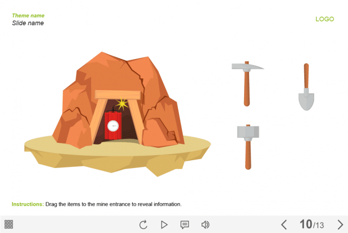Draggable Mining Tools — Captivate Template-60945